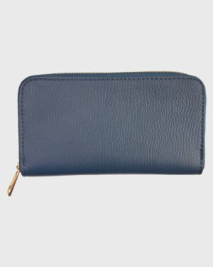 Honeycomb‑Textured Bee Zip‑Around Leather Wallet