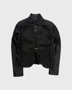 Chain Detail Leather Jacket