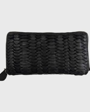 Snake‑Printed Leather Women’s Bifold Wallet